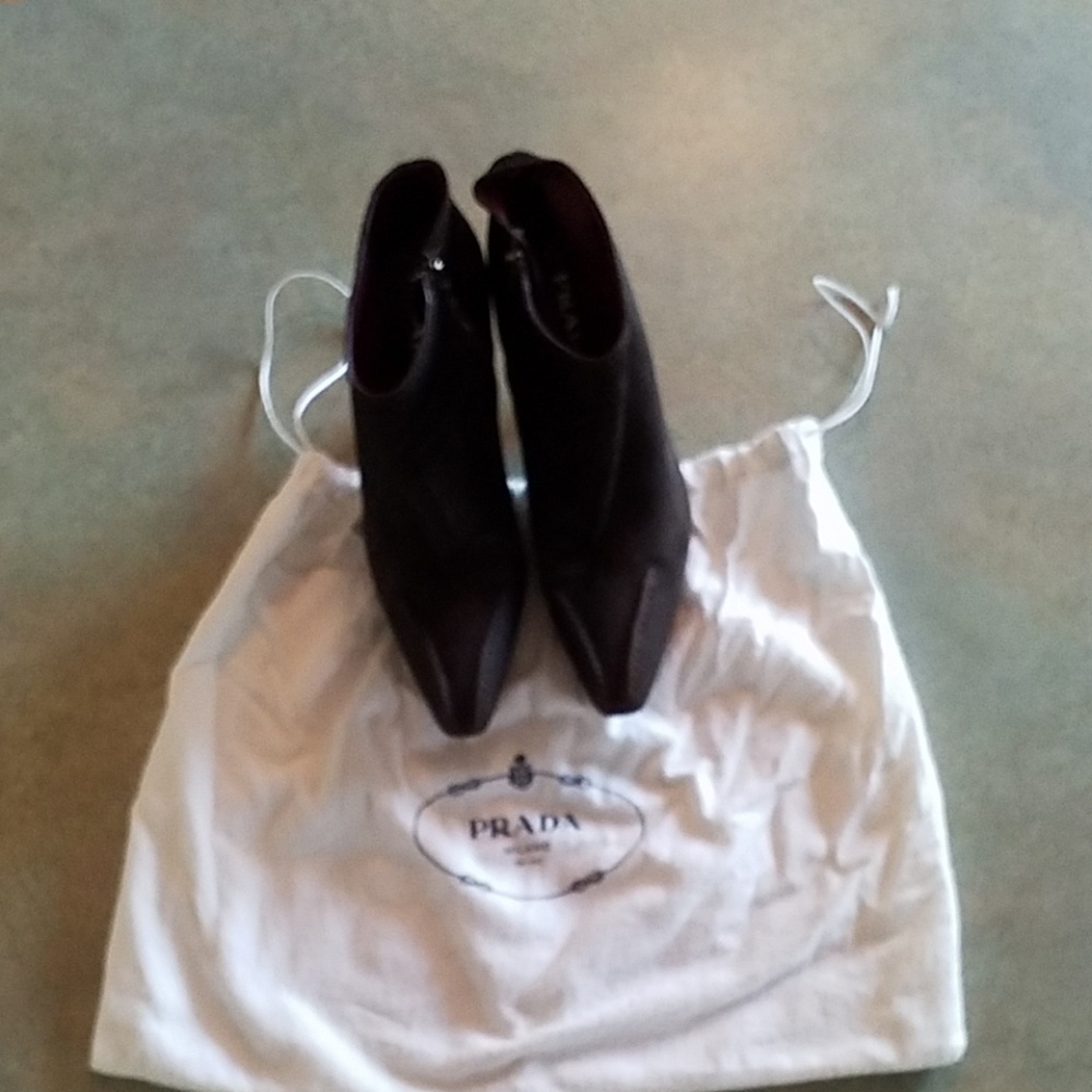 Authentic Prada Chocolate Brown 4" Boots Sz 37.5